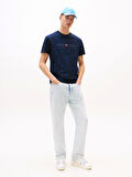 Tommy Jeans TJM REG FLAG LINEAR SS TEE EXT Erkek Mavi T-shirt DM0DM21911C1G