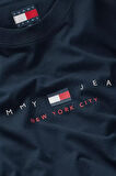 Erkek New York City Logolu T-Shirt - Lacivert | 2XL