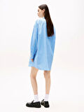Tommy Jeans TJW OVS MINI SHIRT DRESS EXT Kadın Mavi Elbise DW0DW211220BB