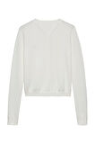 Kadın Essential Crew Neck Hırka - Ekru | S