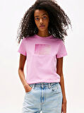 Tommy Jeans TJW REG GRADIENT FLAG SS Kadın Pembe T-shirt DW0DW20905U06