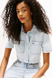 Tommy Jeans Lightweight Denim Kadın Denim Gömlek DW0DW210721AB