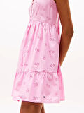 Tommy Jeans TJW BRODERIE ANGLAISE DRESS Kadın Pembe Elbise DW0DW21165U06