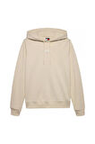 Kadın Regular Fit Kapüşonlu Logolu Sweatshirt - Açık Bej | M
