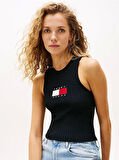 Tommy Jeans TJW RIB RACER TANK Kadın Siyah Kazak DW0DW20975BDS