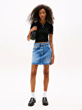 Tommy Jeans TJW POINTELLE POLO Kadın Siyah Kazak DW0DW20965BDS