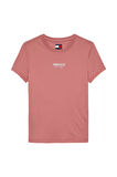 Kadın Slim Fit Logolu T-shirt - Gül Kurusu | L