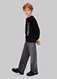 Calvin Klein Baskılı Erkek Çocuk Siyah Sweatshırt IB0IB02564BEH