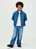 Calvin Klein Normal Bel Açık İndigo Erkek Çocuk Denim Pantolon IB0IB025511AA