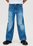 Calvin Klein Normal Bel Açık İndigo Erkek Çocuk Denim Pantolon IB0IB025511AA