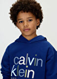 Calvin Klein Baskılı Erkek Çocuk Mavi Sweatshırt IB0IB02563C7L