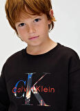 Calvin Klein Baskılı Erkek Çocuk Siyah Sweatshırt IB0IB02562BEH