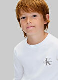 Calvin Klein Baskılı Beyaz Erkek Çocuk T-Shirt IU0IU00717YAF