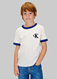 Calvin Klein Nakışlı Ekru Erkek Çocuk T-Shirt IB0IB02580PGB