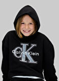 Calvin Klein Baskılı Kız Çocuk Siyah Sweatshırt IG0IG03018BEH