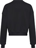 CALVIN KLEIN Kadın Marka Logo Baskılı Bisiklet Yaka Günlük Kullanıma Uygun Uzun Kollu Şık Görünüşlü Siyah Sweatshirt LV00QS7514 UB1