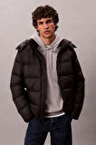 Calvin Klein Jeans Uzun Kollu Çıkarılabilir Kapüşonlu Şişme Erkek Mont LV04RC518G-UB1