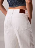 Calvin Klein Jeans Yüksek Bel Geniş Paça Baggy Beyaz Kadın Denim Pantolon LV047D710GYY3