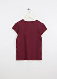 Calvin Klein Jeans Yuvarlak Yaka Baskılı Kırmızı Kadın T-Shirt LV047D208GGEX