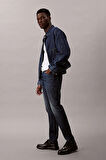 Erkek Slim Tapered Fit Termal Kumaşlı Jean Pantolon - Koyu Mavi | 32/32