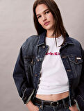 Calvin Klein Jeans Kısa Kollu 2 Renkli 3D Nakışlı Logolu Kadın T-shirt LV047D205G-YAA