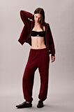 Kadın Monologo French Terry Rahat Kalıp Jogger Eşofman Altı - Bordo | XL