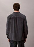 Calvin Klein Jeans Relaxed Lacivert Düz Erkek Gömlek LV04RD106GWD7 LS CORDUROY POCKET RE