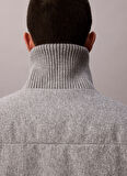 Calvin Klein Gri Erkek Mont LV04LD519GT5K_LS MELANGE RIB NECK W
