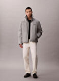Calvin Klein Gri Erkek Mont LV04LD519GT5K_LS MELANGE RIB NECK W