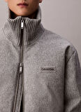Calvin Klein Gri Erkek Mont LV04LD519GT5K_LS MELANGE RIB NECK W