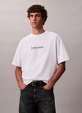 Calvin Klein Beyaz Erkek T-Shirt LV040HM228YAF_SS RLXD STANDARD LOGO