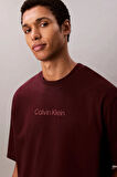 Erkek Regular Fit Logolu Pamuklu T-Shirt - Bordo | XS