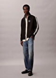 Calvin Klein Dik Yaka Siyah Erkek Sweatshırt LV04LD220GUB1_DBL KNIT STRIPE TRACK