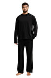 Calvin Klein Erkek Siyah Uzun Kollu Pijama Takımı LV00NM2950