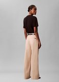 Calvin Klein Ekru Kadın Normal Fit Pantolon STRETCH CHINO W/ PLEAT -WIDE LEG
