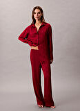 Calvin Klein Kırmızı Kadın Standart Desenli Pijama Alt AOP PANT