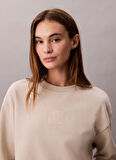 Calvin Klein Yuvarlak Yaka Düz Kahve Kadın Sweatshırt LV044D203GNSU