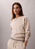 Calvin Klein Yuvarlak Yaka Düz Kahve Kadın Sweatshırt LV044D203GNSU