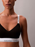 CALVIN KLEIN Kadın Marka Logolu Beyaz Elastik Bantlı Siyah Sütyen LV00QF8504 UB1