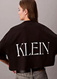 Calvin Klein Calvin Klein Kısa Grafik Baskılı Kısa Kollu Kadın Siyah T-shirt LV047D206G-UB1