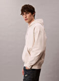 Calvin Klein Jeans Kapüşon Yaka Krem Erkek Sweatshırt LV04RC281G67U PREMIUM TERRY MICRO M