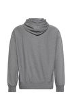 Erkek Rahat Kalıp Kapüşonlu Sweatshirt - Gri Melanj | XL