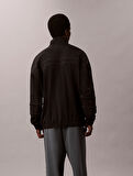 CALVIN KLEIN Erkek Marka Logolu Dik Yakalı Regular Fit Geri Dönüştürülmüş Polysterli Günlük Kullanıma Uygun Siyah Sweatshirt LVGMF5W311 UB1