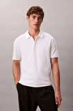 Erkek Regular Fit Interlok Pamuklu Polo Yaka T-Shirt - Beyaz | XS