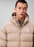 Calvin Klein Jeans Haki Erkek Mont LV04RD528GRAK LS NYLON MONOGRAM PUF