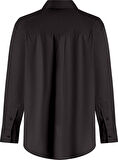 ESS POPLIN EASY FIT SHIRT Kadın Siyah Gömlek - WW0WW45612