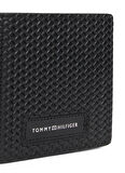 Tommy Hilfiger Siyah Erkek Cüzdan TH WOVEN TEXTURE MINI CC WALLET