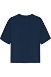 Tommy Jeans Kadın Bol Kesim Armalı Mavi T-shirt DW0DW22202C1G