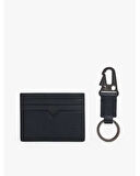 TOMMY HILFIGER Erkek Marka Logolu Cüzdan Şık Tasarımlı Anahtarlık Seti Mavi Kartlık AM0AM13779 DW6