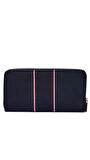 TOMMY HILFIGER Kadın Marka Logolu Şık Tasarımlı Kart Bölmeli Kağıt Para Bölmeli Mavi Cüzdan AW0AW17954 0GY